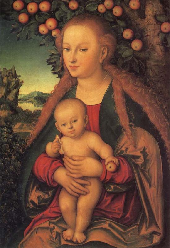 Lucas  Cranach The Virgin and Child under the Apple Tree oil painting image